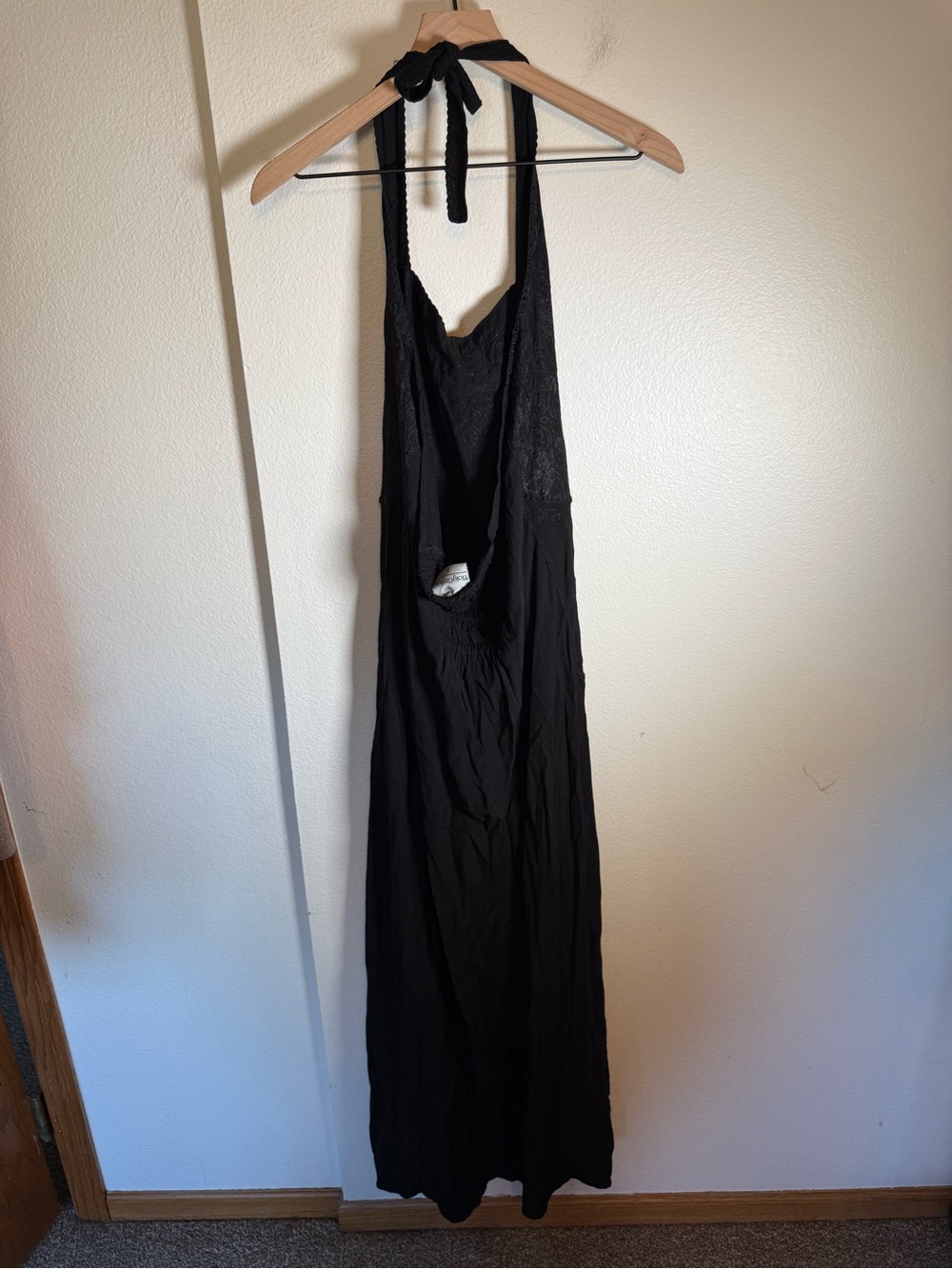 HOLYCLOTHING embroidered fairy goth halter full length witchy cotton maxi dress - Picture 3 of 6